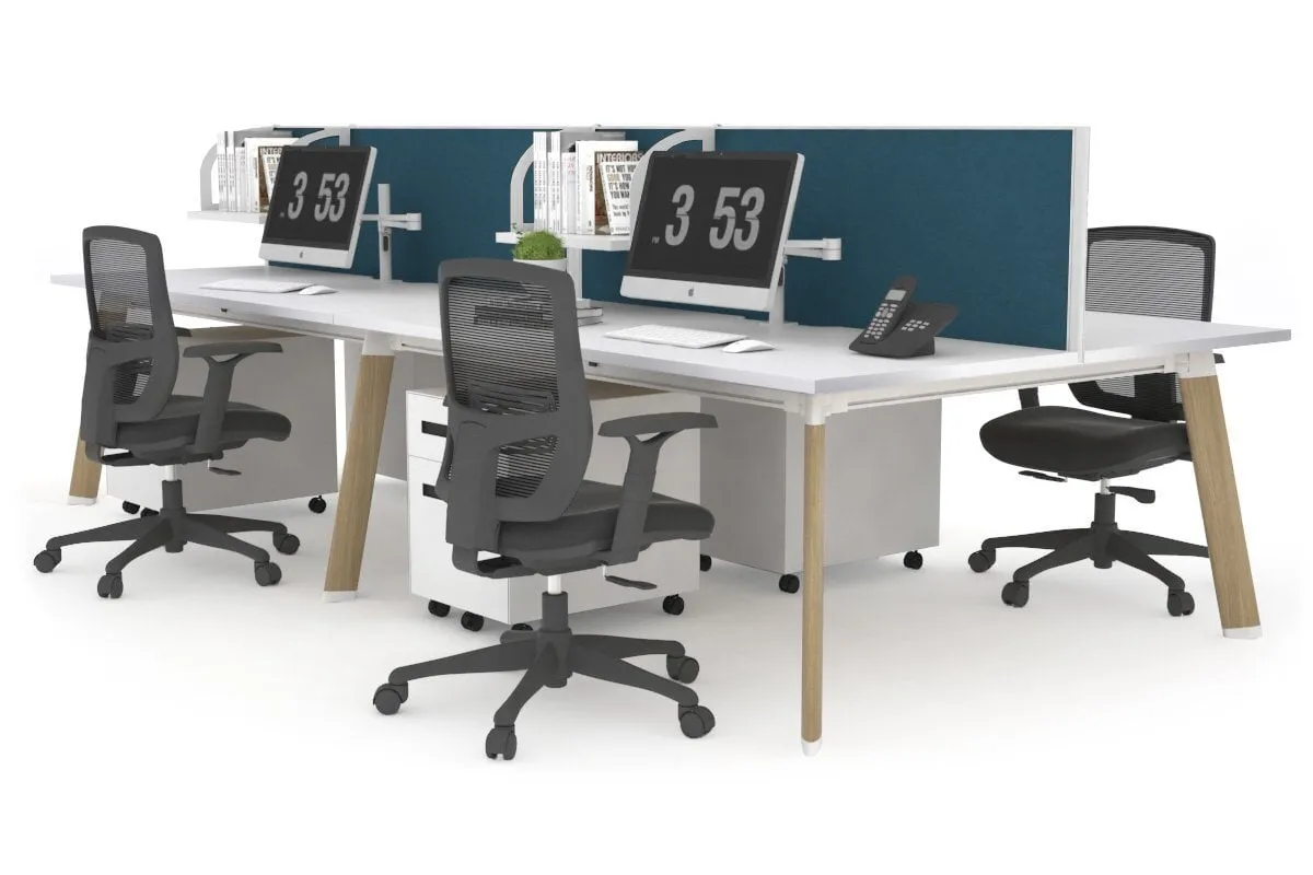 Switch - 4 Person Workstation Wood Imprint Frame [1400L x 800W with Cable Scallop]
