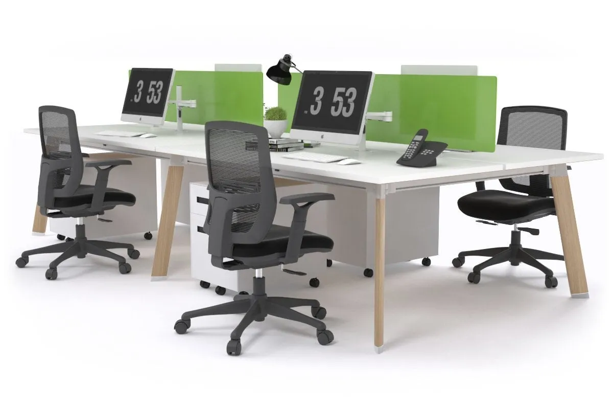 Switch - 4 Person Workstation Wood Imprint Frame [1400L x 800W with Cable Scallop]