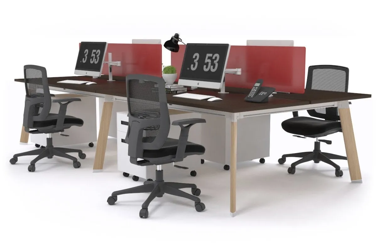 Switch - 4 Person Workstation Wood Imprint Frame [1400L x 800W with Cable Scallop]