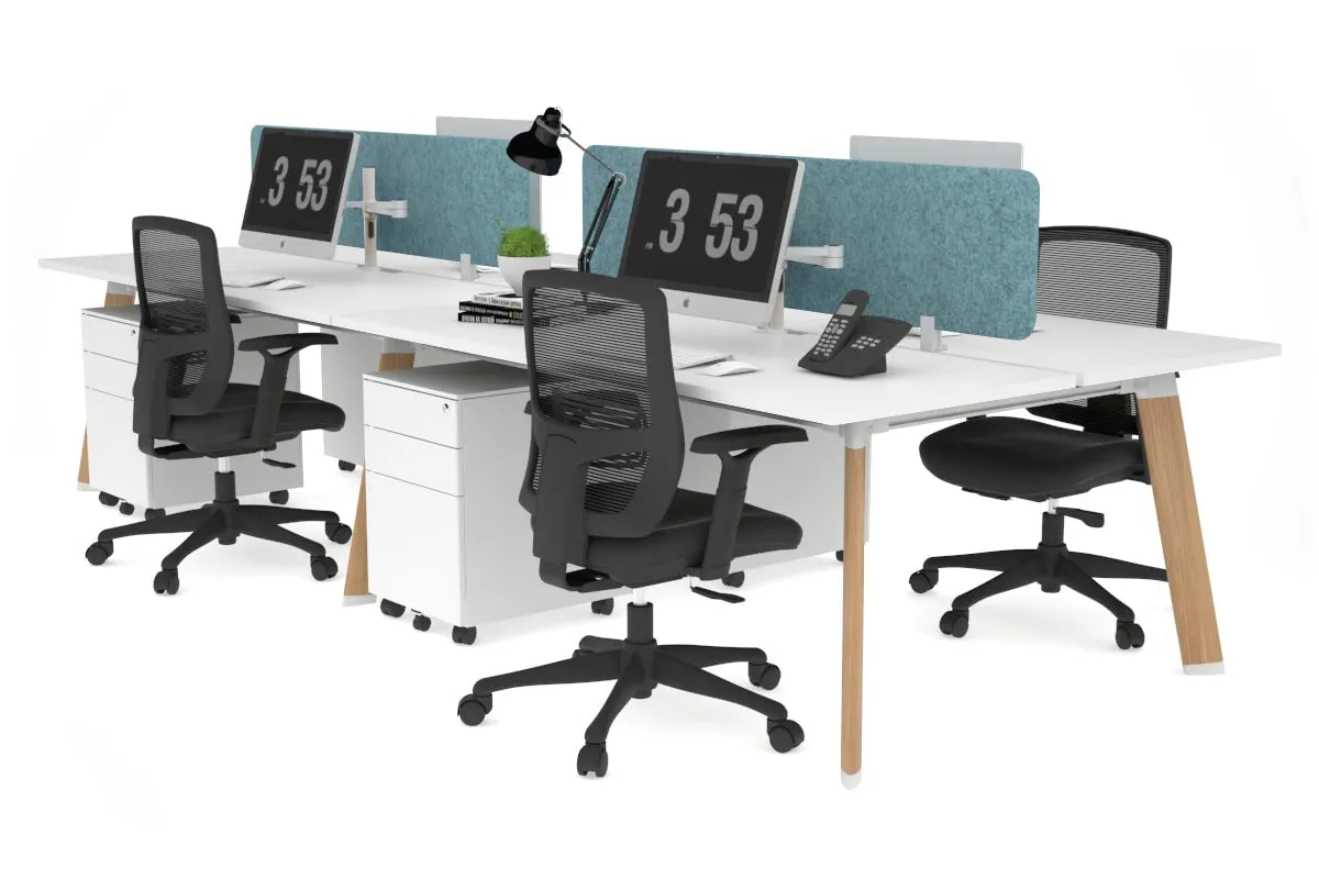 Switch - 4 Person Workstation Wood Imprint Frame [1400L x 800W with Cable Scallop]