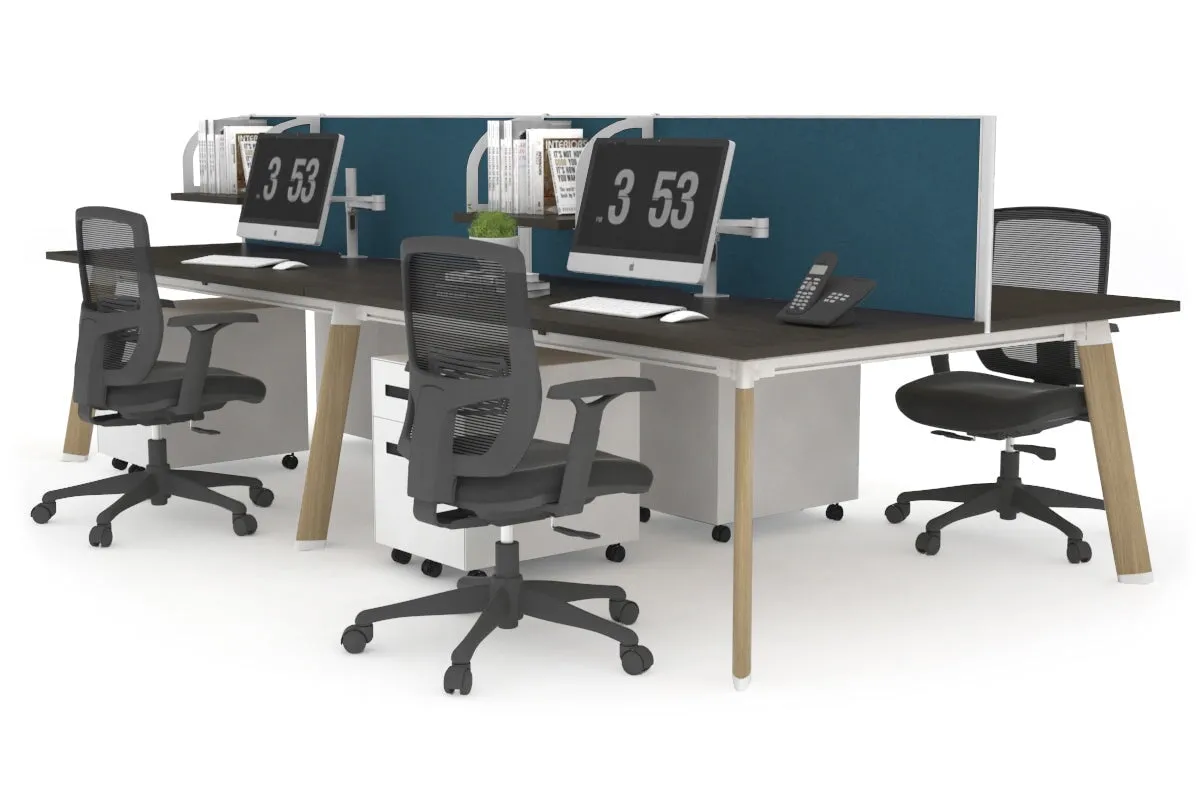Switch - 4 Person Workstation Wood Imprint Frame [1400L x 800W with Cable Scallop]