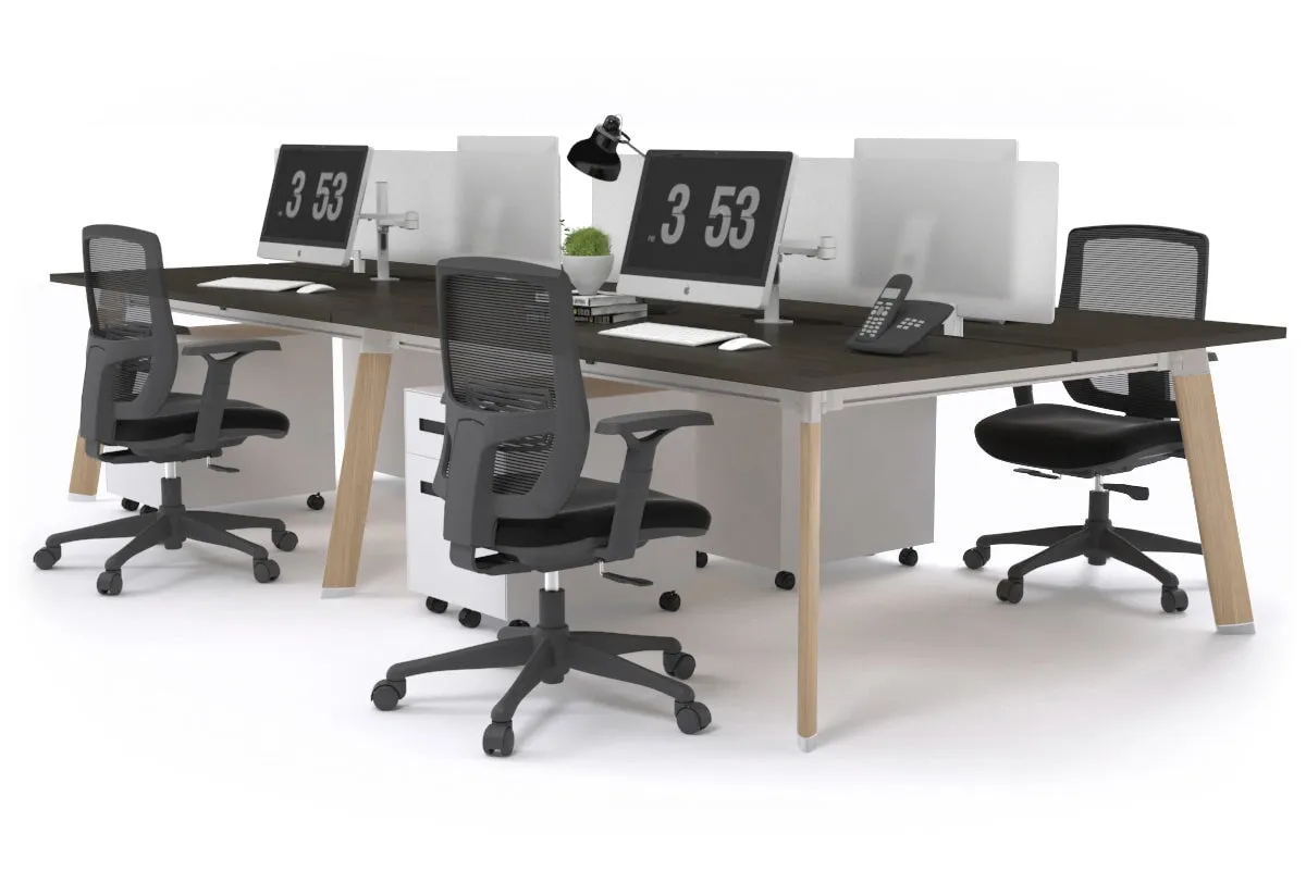Switch - 4 Person Workstation Wood Imprint Frame [1400L x 800W with Cable Scallop]