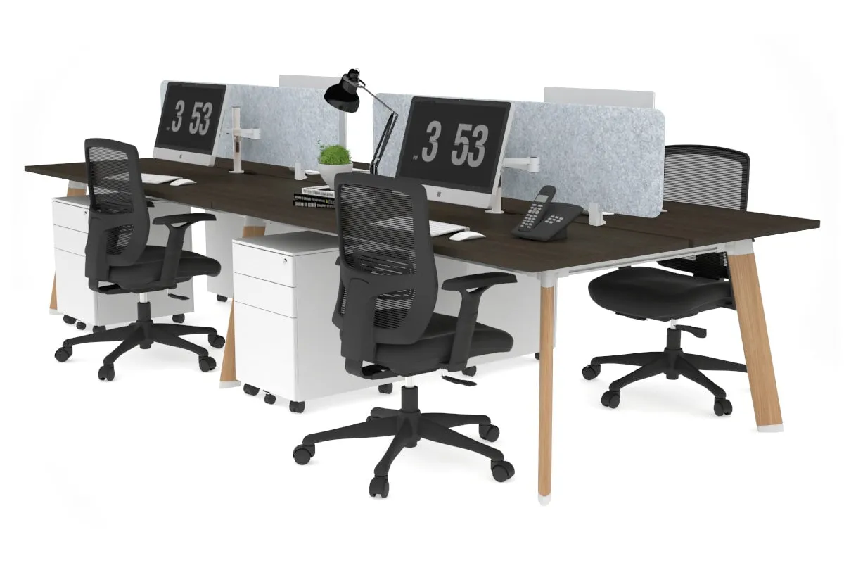 Switch - 4 Person Workstation Wood Imprint Frame [1400L x 800W with Cable Scallop]