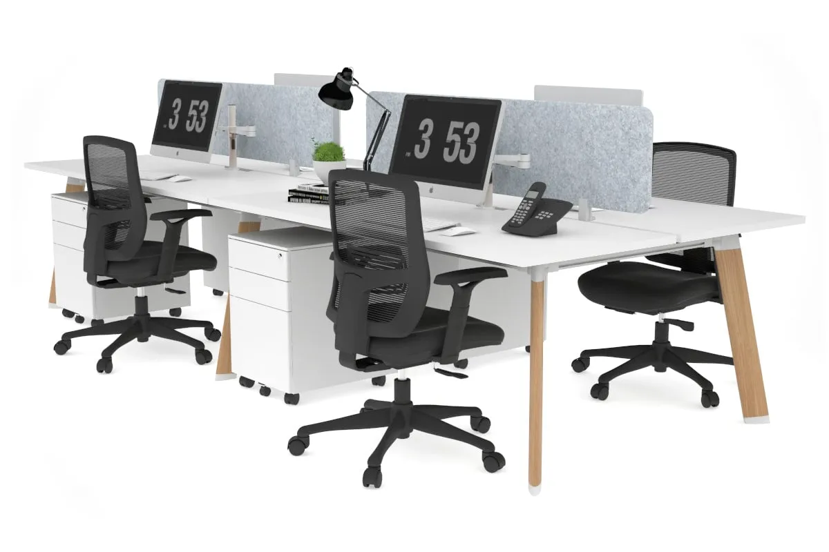 Switch - 4 Person Workstation Wood Imprint Frame [1400L x 800W with Cable Scallop]