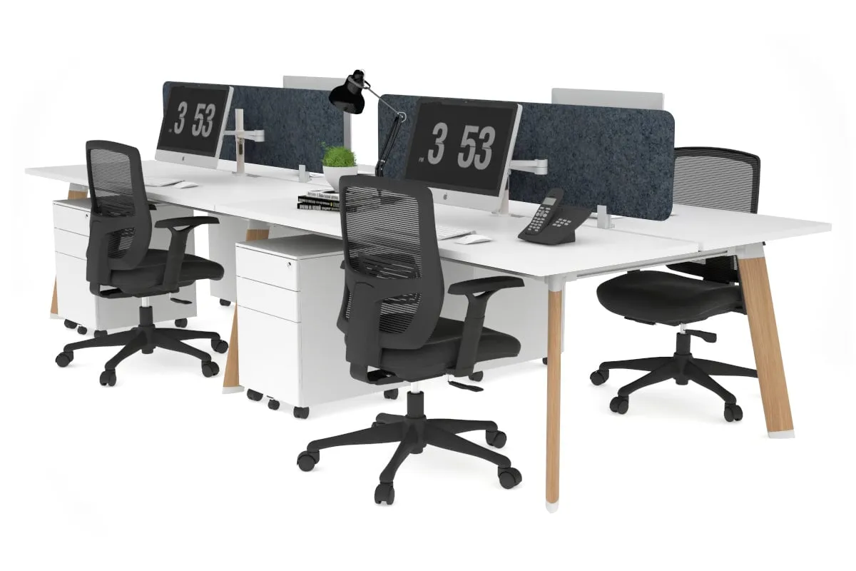 Switch - 4 Person Workstation Wood Imprint Frame [1400L x 800W with Cable Scallop]