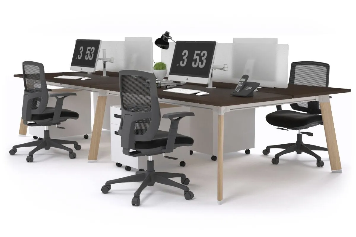 Switch - 4 Person Workstation Wood Imprint Frame [1400L x 800W with Cable Scallop]