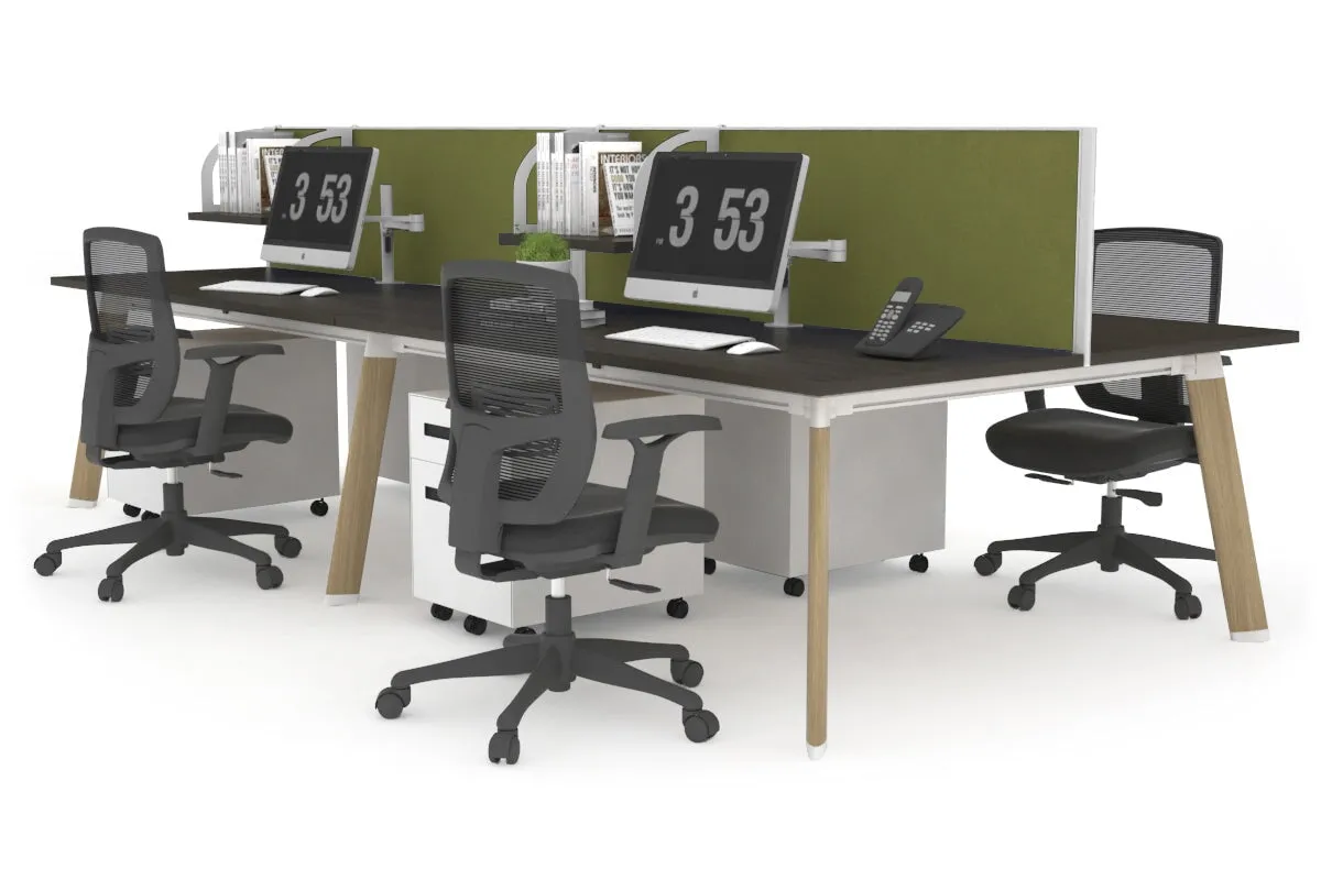Switch - 4 Person Workstation Wood Imprint Frame [1400L x 800W with Cable Scallop]