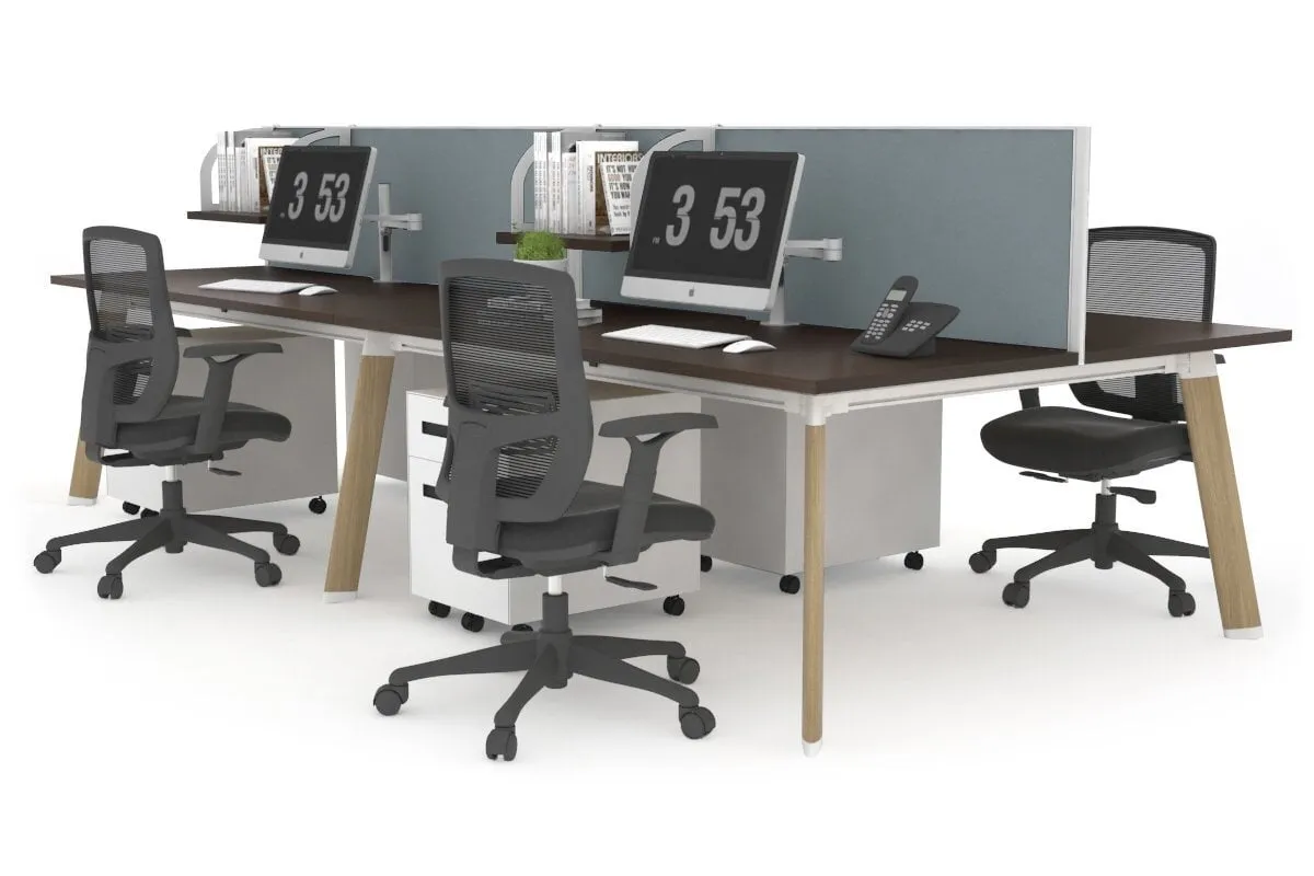 Switch - 4 Person Workstation Wood Imprint Frame [1400L x 800W with Cable Scallop]