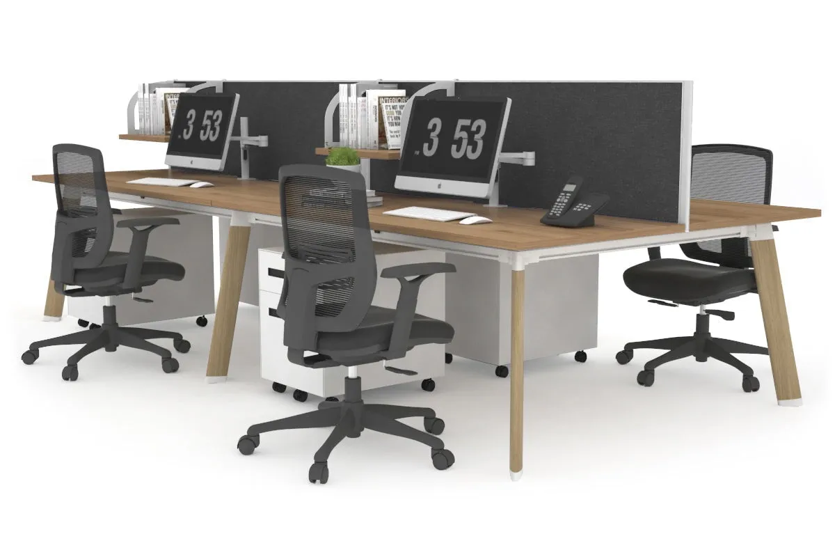 Switch - 4 Person Workstation Wood Imprint Frame [1400L x 800W with Cable Scallop]