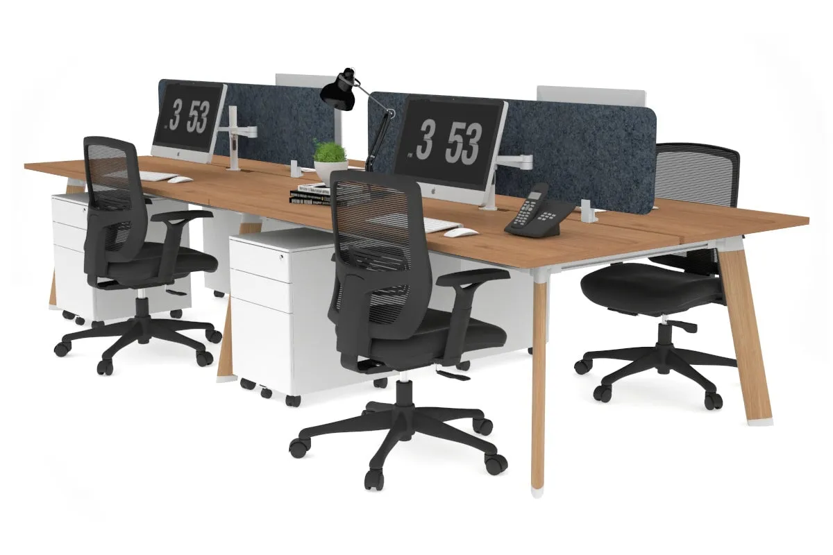 Switch - 4 Person Workstation Wood Imprint Frame [1400L x 800W with Cable Scallop]