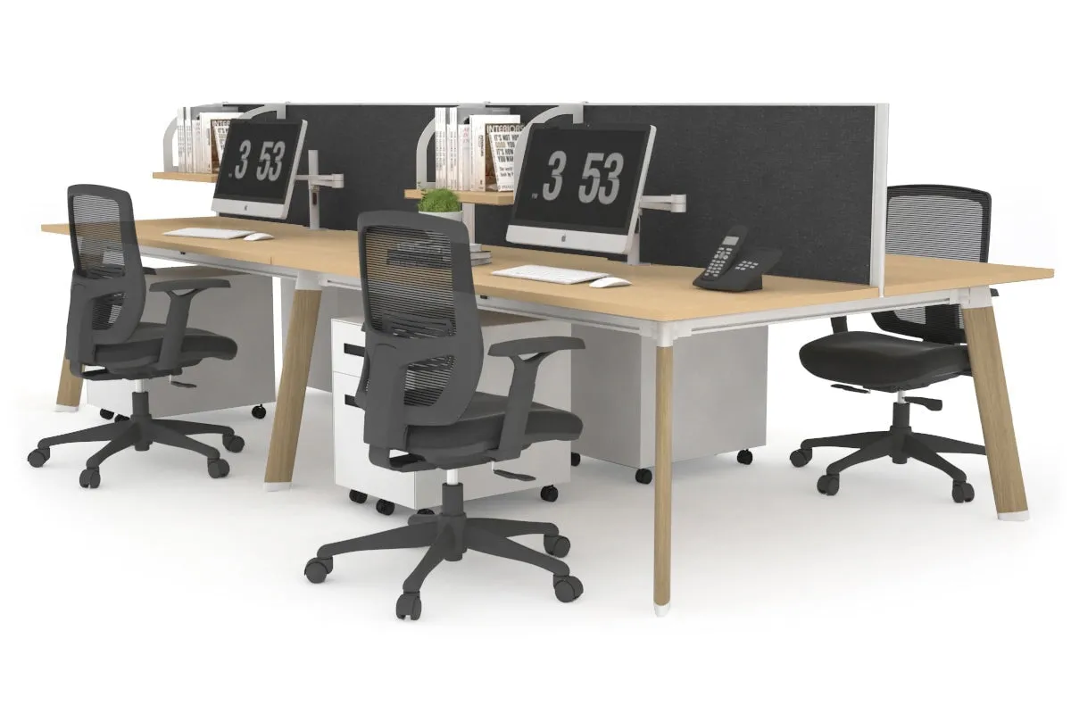 Switch - 4 Person Workstation Wood Imprint Frame [1400L x 800W with Cable Scallop]
