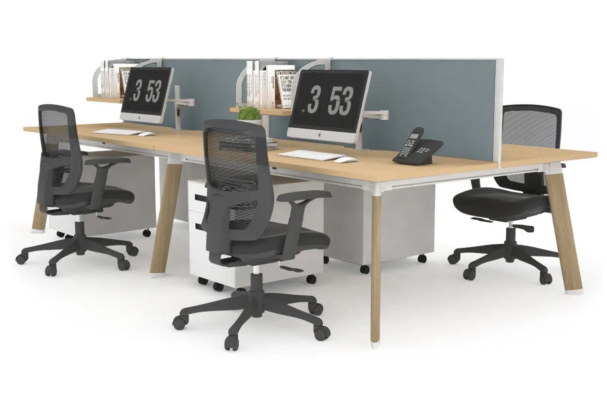 Switch - 4 Person Workstation Wood Imprint Frame [1400L x 800W with Cable Scallop]