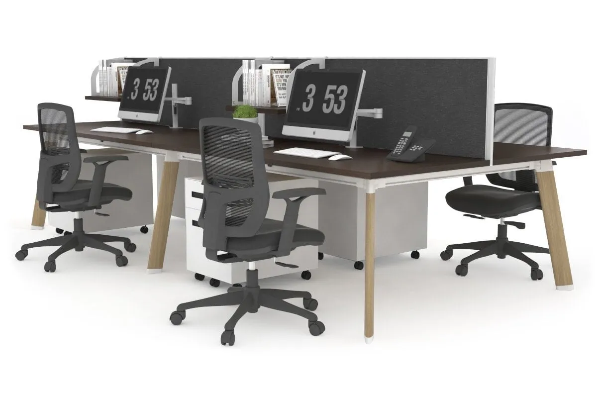 Switch - 4 Person Workstation Wood Imprint Frame [1400L x 800W with Cable Scallop]