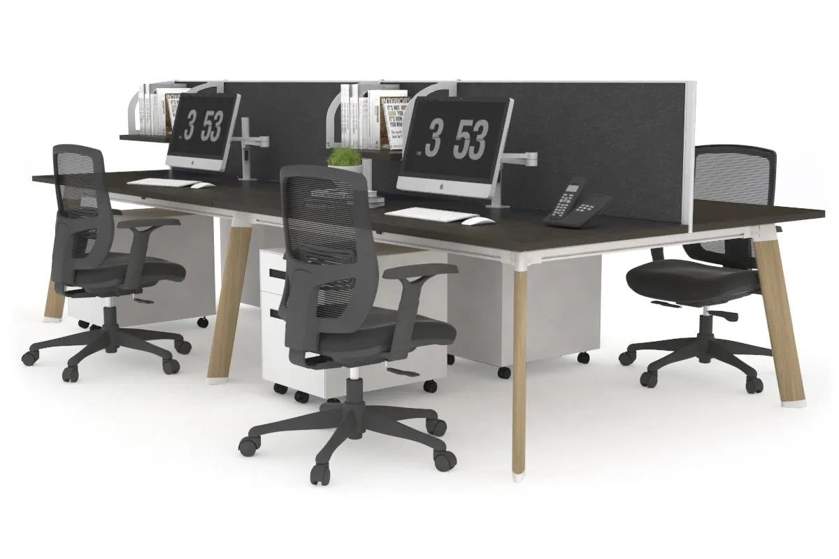 Switch - 4 Person Workstation Wood Imprint Frame [1400L x 800W with Cable Scallop]