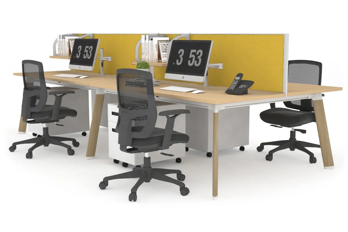 Switch - 4 Person Workstation Wood Imprint Frame [1400L x 800W with Cable Scallop]