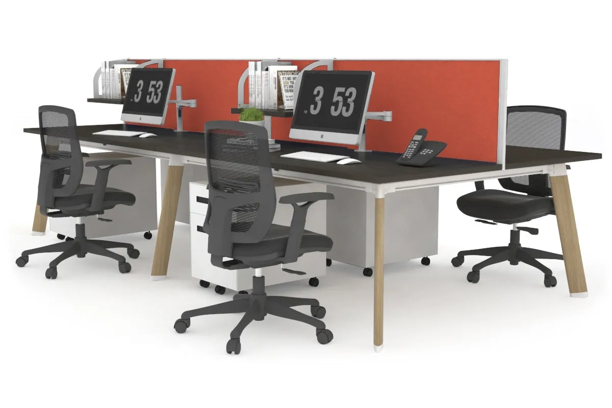Switch - 4 Person Workstation Wood Imprint Frame [1400L x 800W with Cable Scallop]