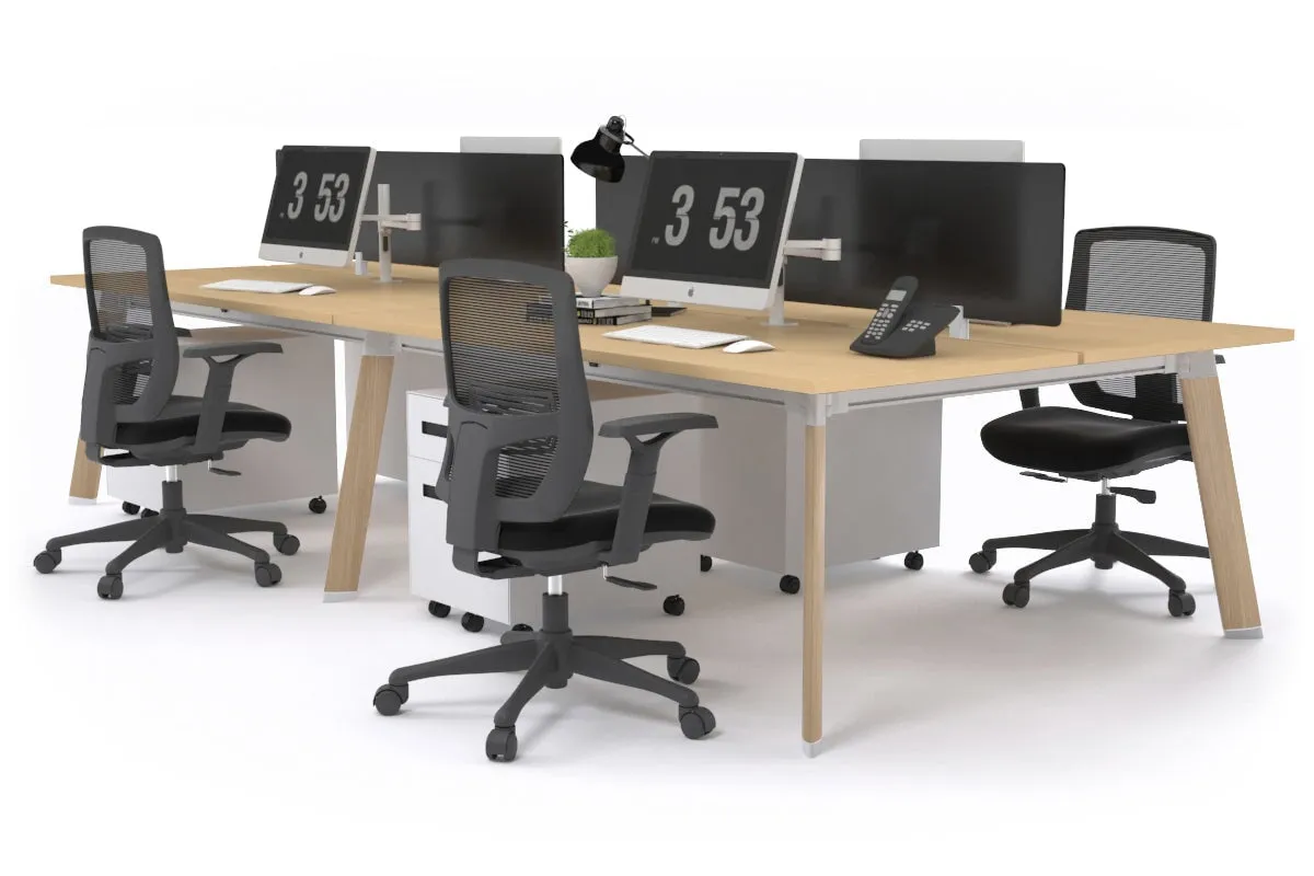 Switch - 4 Person Workstation Wood Imprint Frame [1400L x 800W with Cable Scallop]