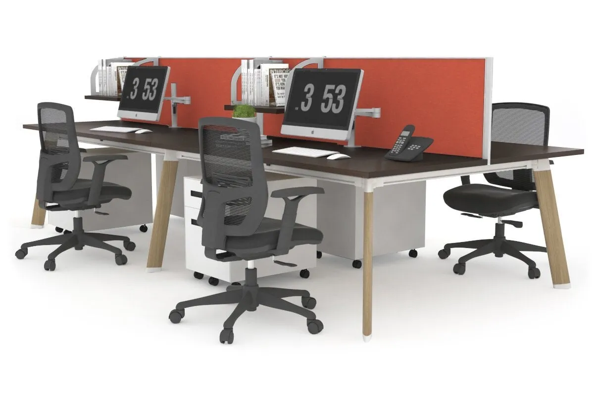 Switch - 4 Person Workstation Wood Imprint Frame [1400L x 800W with Cable Scallop]