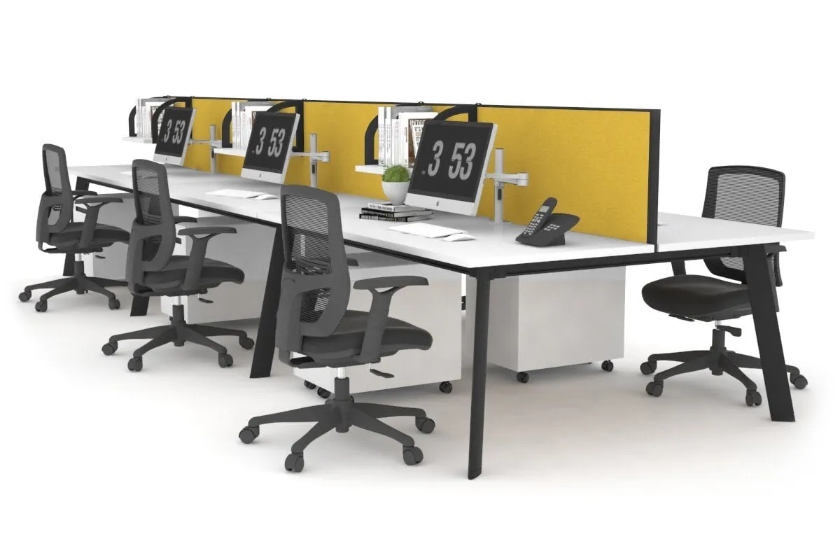 Switch - 6 Person Workstation Black Frame [1800L x 700W]