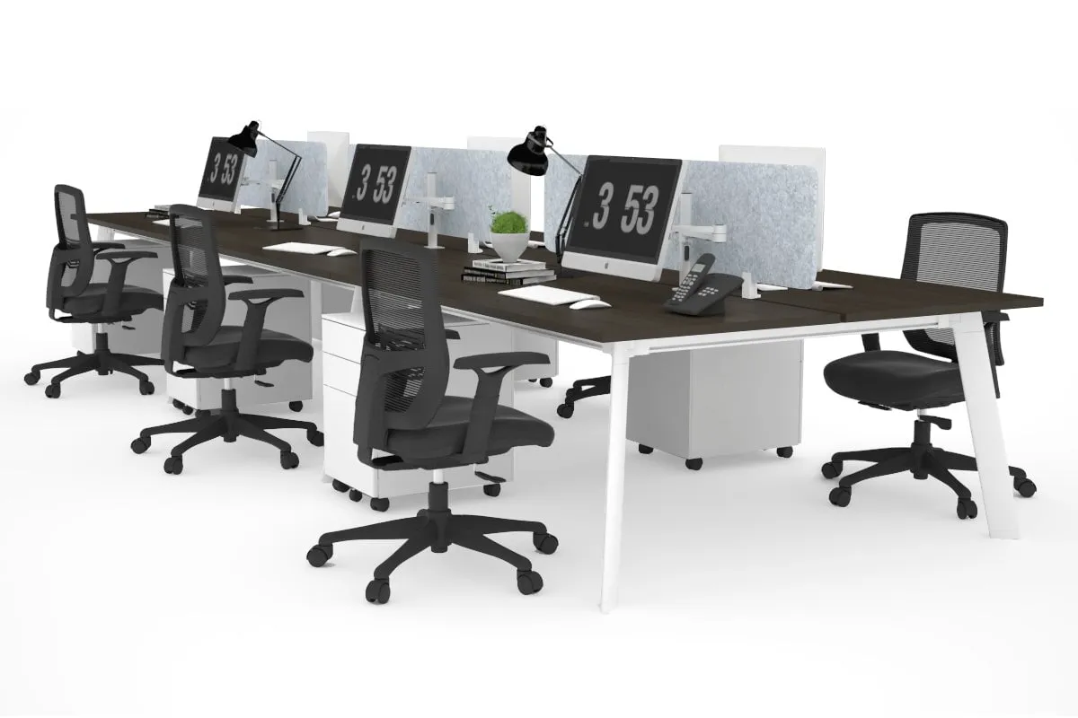 Switch - 6 Person Workstation White Frame [1800L x 700W]