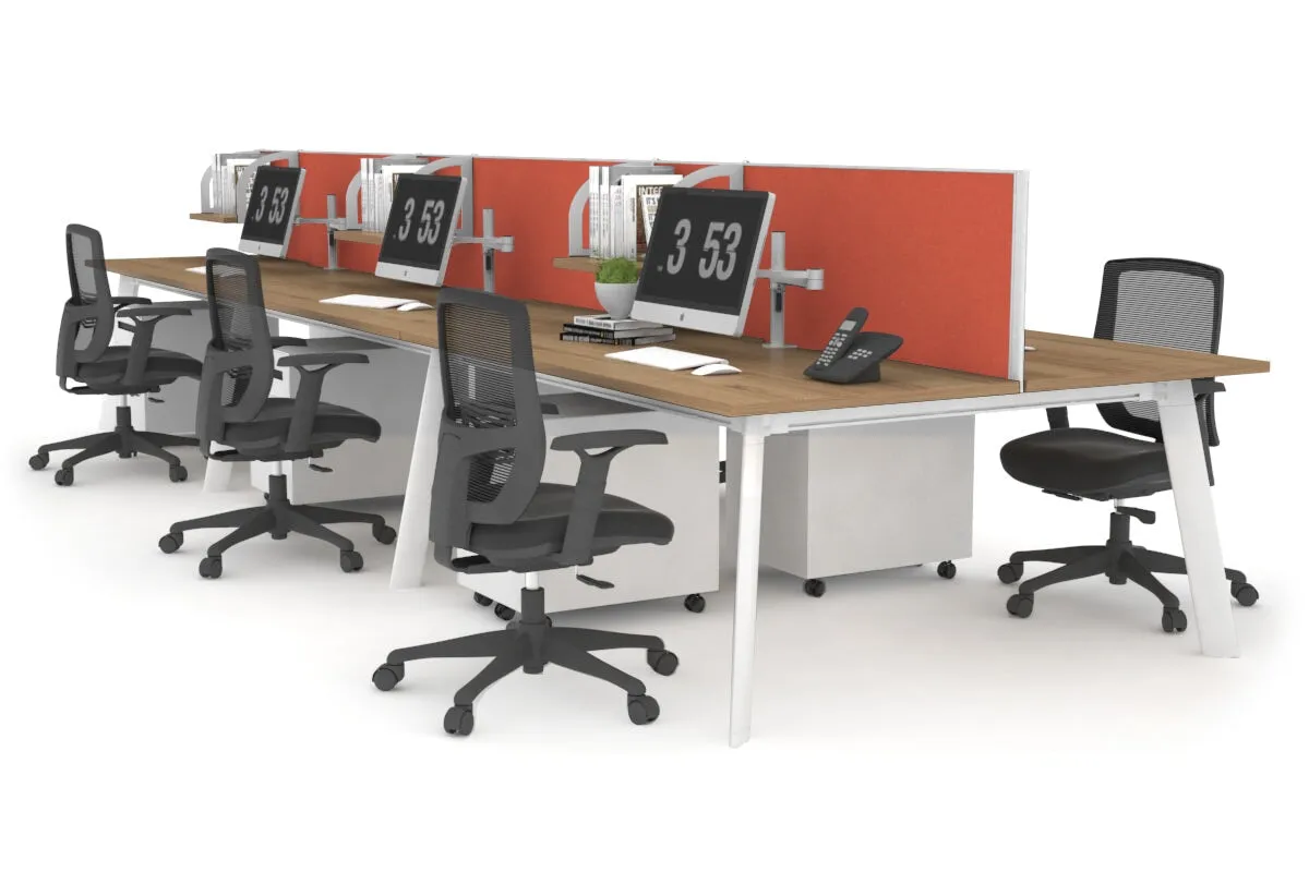 Switch - 6 Person Workstation White Frame [1800L x 700W]