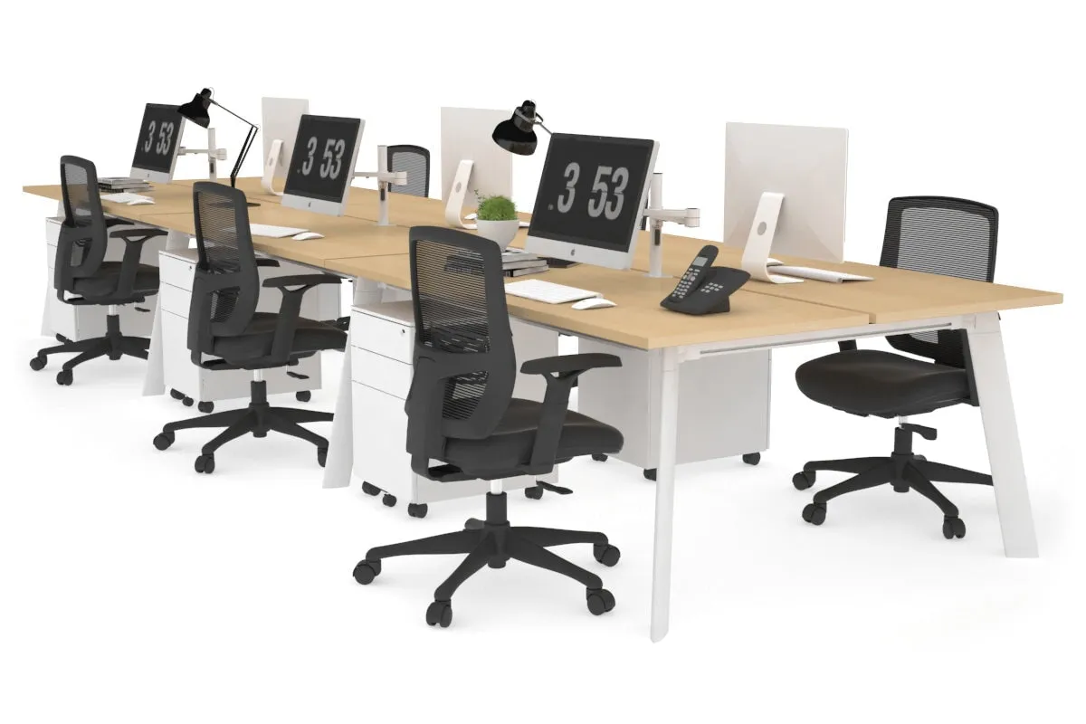 Switch - 6 Person Workstation White Frame [1800L x 700W]