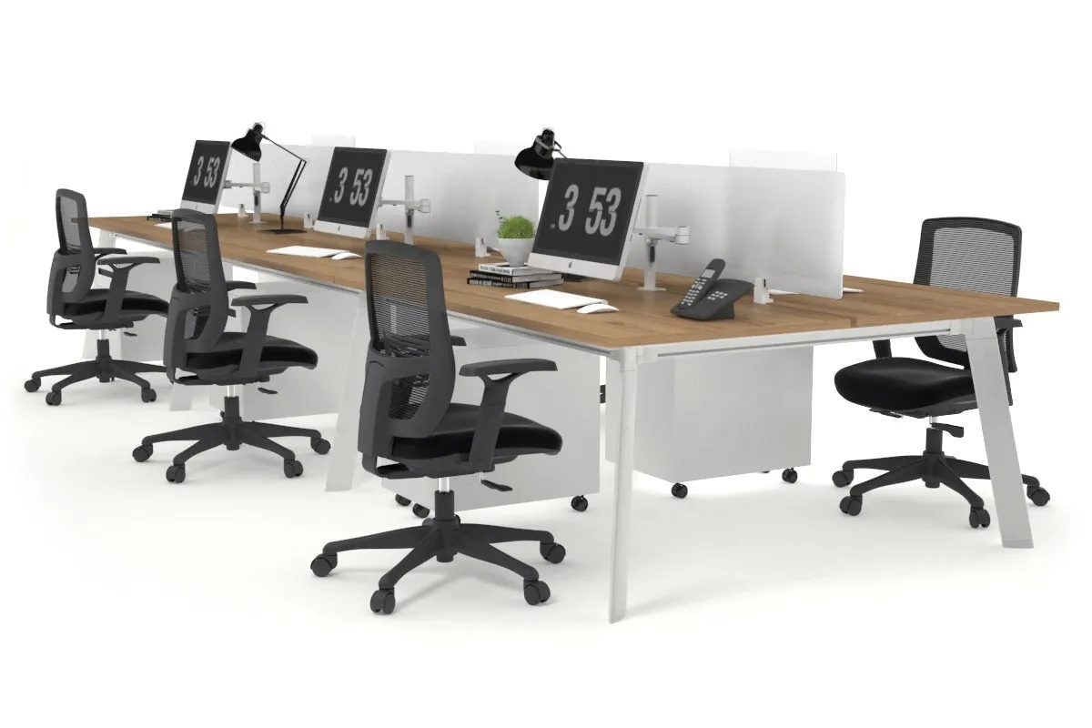 Switch - 6 Person Workstation White Frame [1800L x 700W]