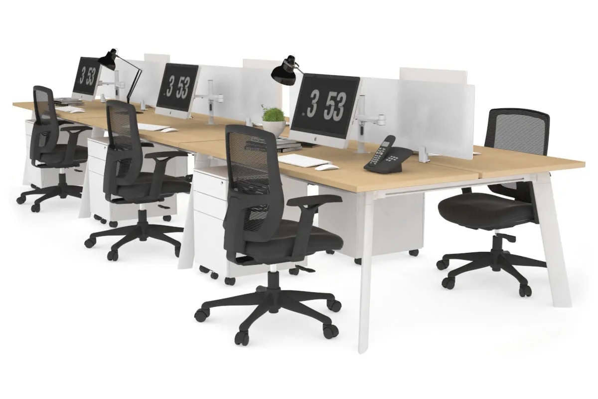 Switch - 6 Person Workstation White Frame [1800L x 700W]