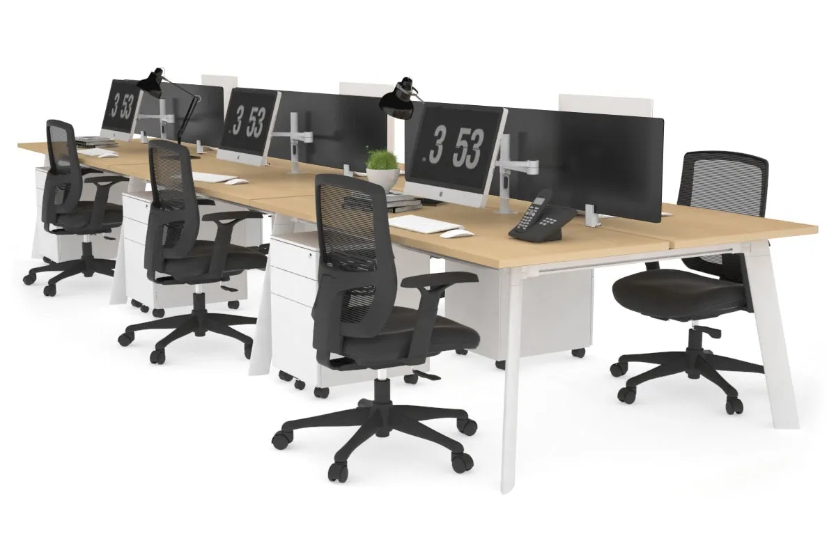 Switch - 6 Person Workstation White Frame [1800L x 700W]