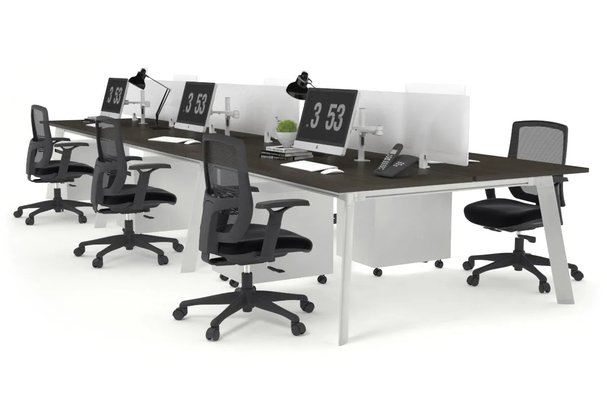 Switch - 6 Person Workstation White Frame [1800L x 700W]