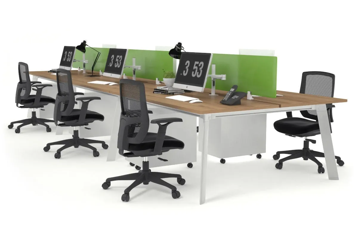 Switch - 6 Person Workstation White Frame [1800L x 800W with Cable Scallop]