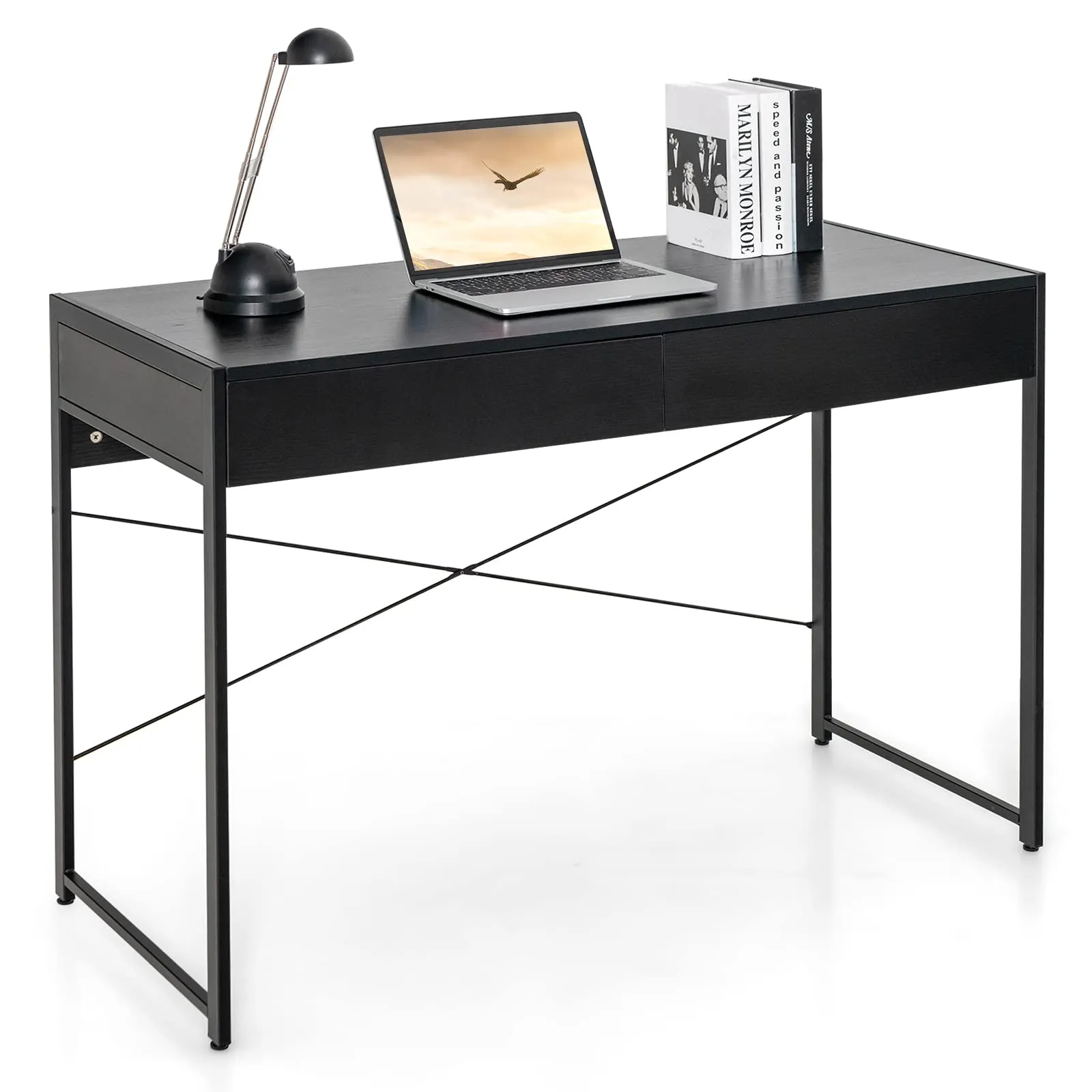 Tangkula Computer Desk with 2 Drawers
