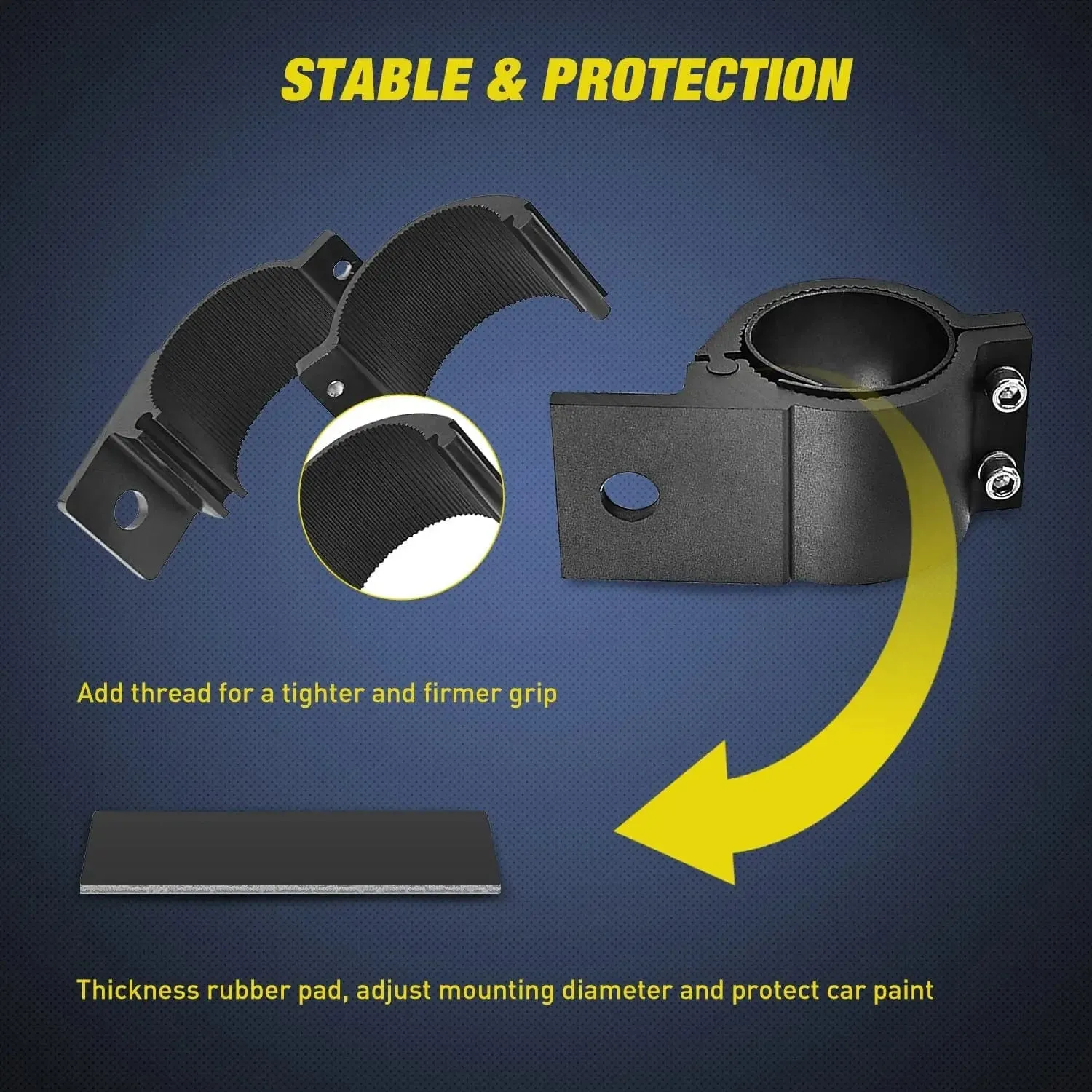 Tube Clamp Mount Bracket Kits Fit 2.87in-3.2in Round Bull Bar (Pair)