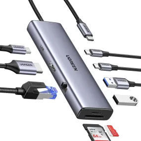 Ugreen 15375 9 In 1 Usb Type C Hub(4K@60Hz HDMI/USB-C & USB-A Ports/Ethernet/100W PD/SD/TF Card Reader)