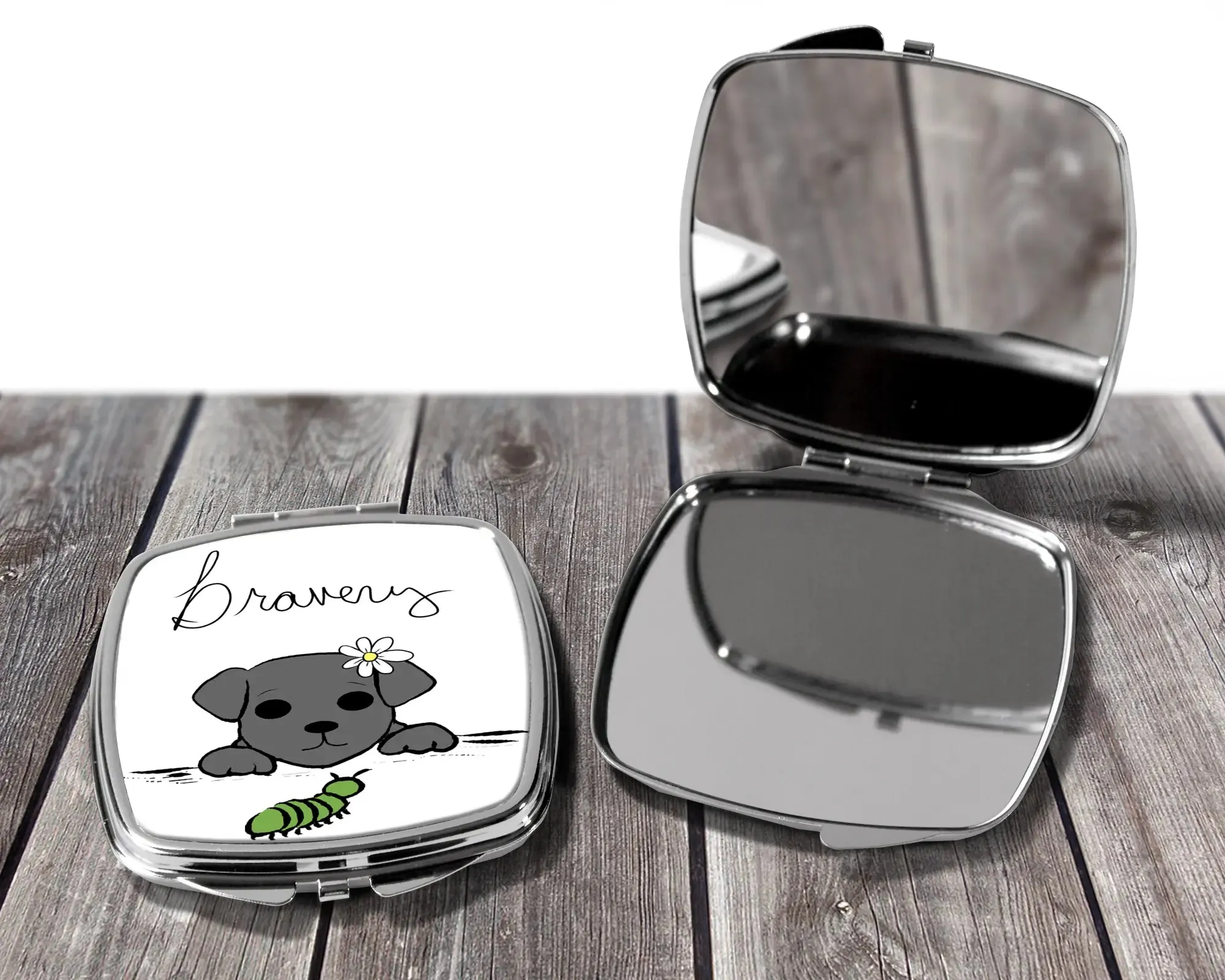 Unique Bravery Illustration - Inspiring Gift Mirror for Daily Motivation