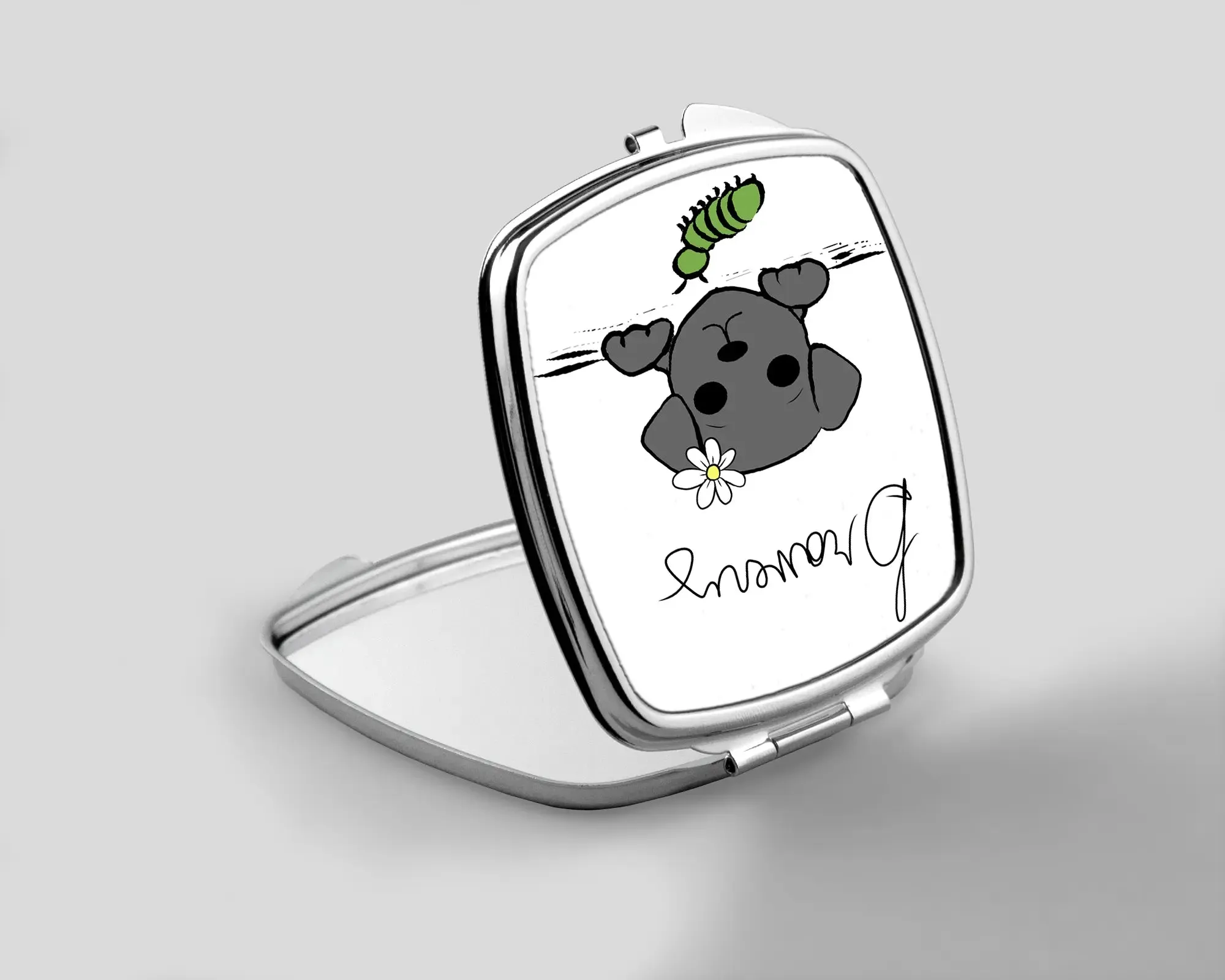 Unique Bravery Illustration - Inspiring Gift Mirror for Daily Motivation