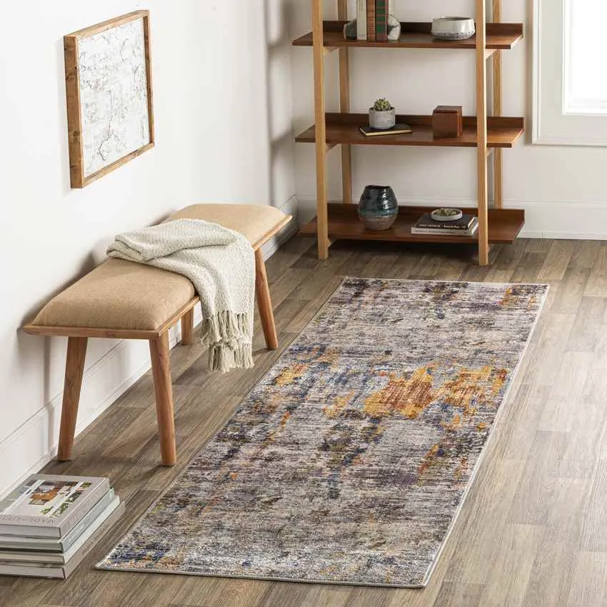 Van Buren Modern Charcoal Washable Area Rug