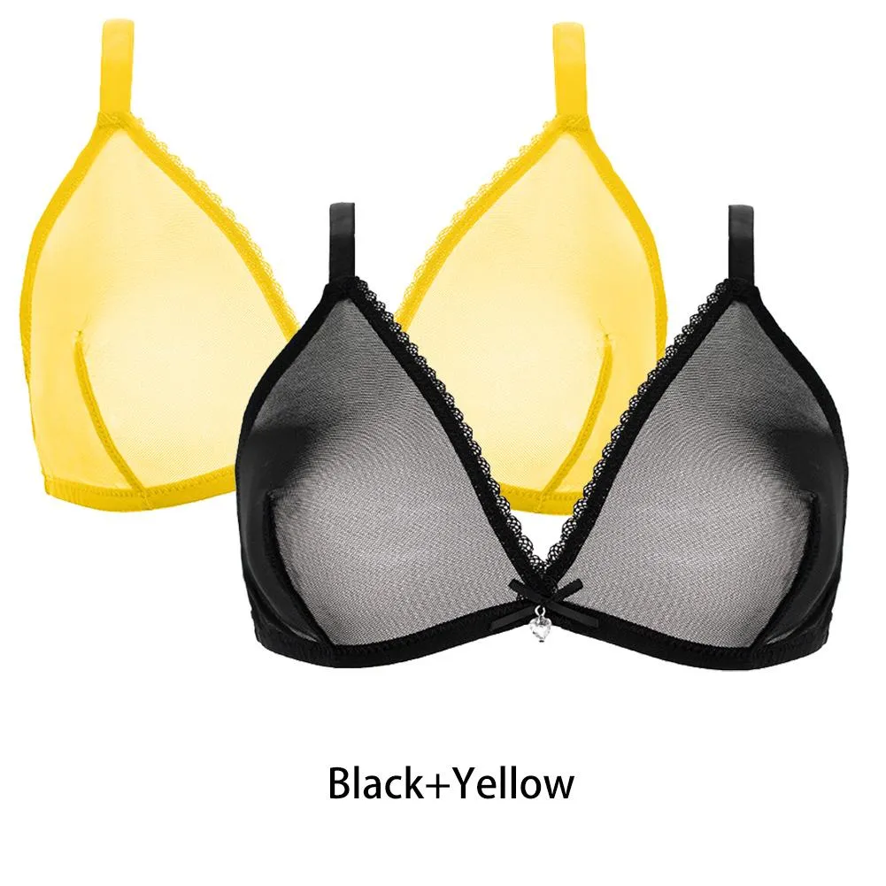 Varsbaby Women Sexy 2Pcs  See-Through Plus Size Sexy Lingerie Bra