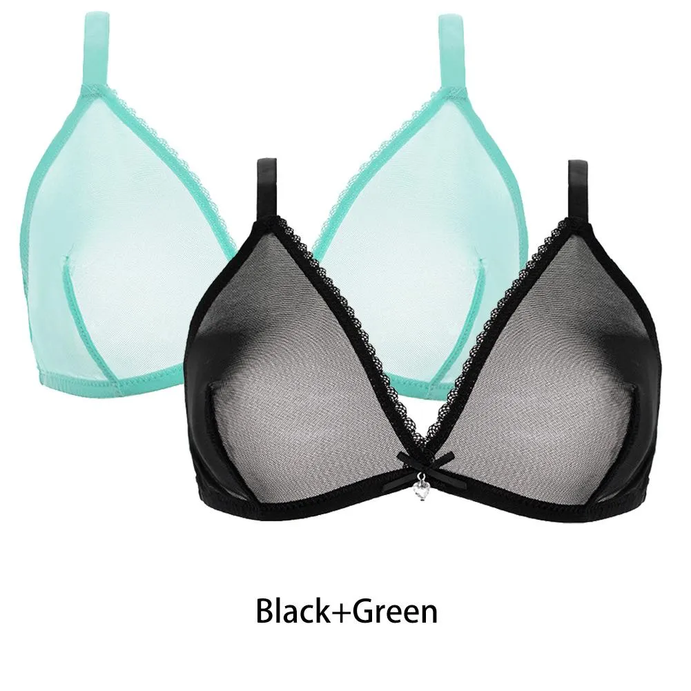 Varsbaby Women Sexy 2Pcs  See-Through Plus Size Sexy Lingerie Bra