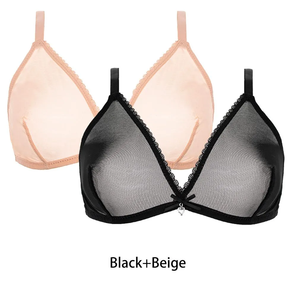 Varsbaby Women Sexy 2Pcs  See-Through Plus Size Sexy Lingerie Bra