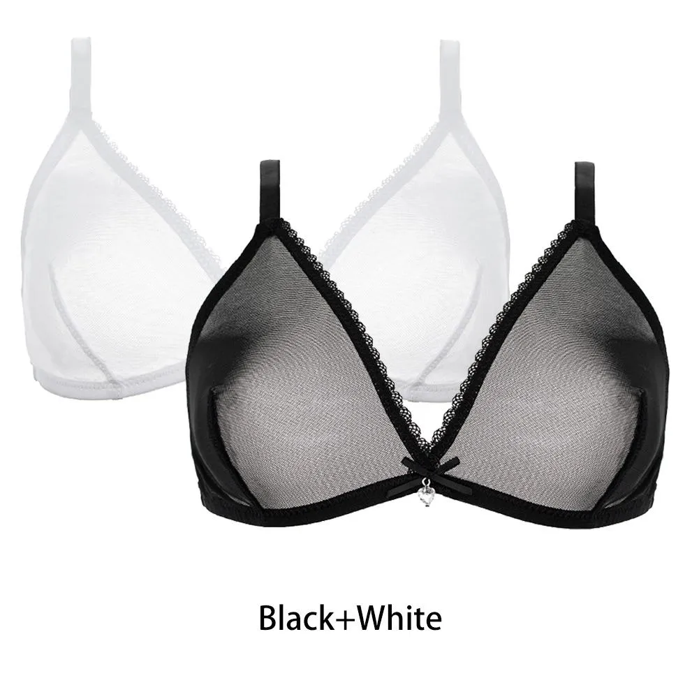 Varsbaby Women Sexy 2Pcs  See-Through Plus Size Sexy Lingerie Bra