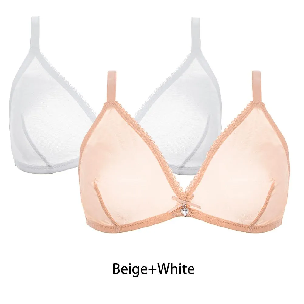 Varsbaby Women Sexy 2Pcs  See-Through Plus Size Sexy Lingerie Bra