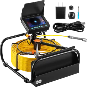 Vevor Sewer Camera 65.6' 20m 4.3" Pipe Drain Inspection DVR Function LED Lights New