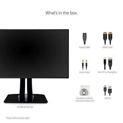 ViewSonic VP3268-4K PRO 32" 4K Monitor with 100% sRGB Rec 709 HDR10 14-bit 3D LUT Color Calibration for Photography and Graphic Design