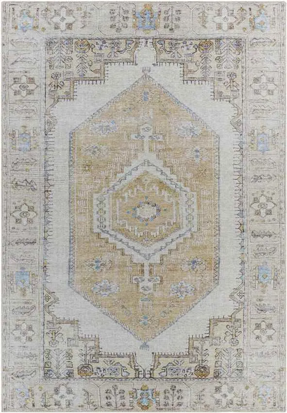 West Grove Traditional Gray Washable Area Rug