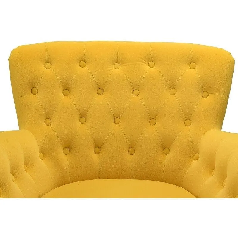 Wide Tufted Velvet Armchair