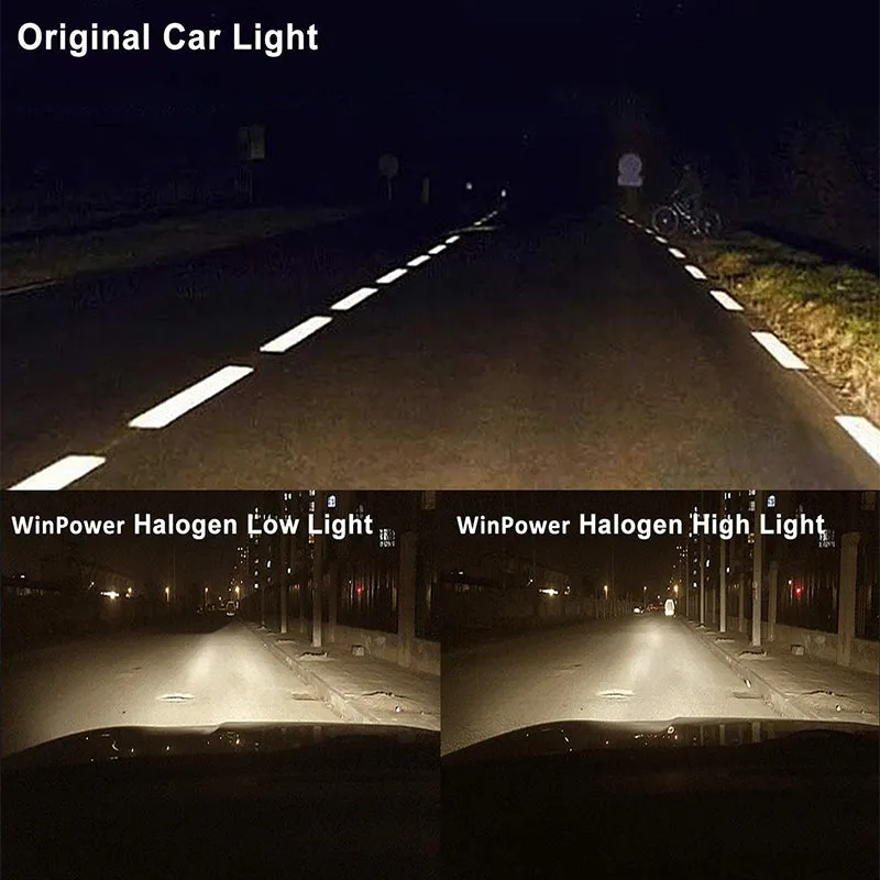 WinPower 5500K 9012 55W Halogen Headlight Bulbs HIR2, 2pcs