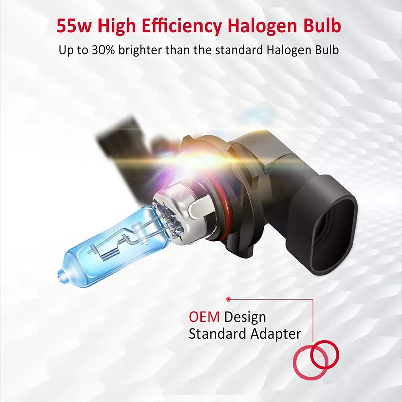 WinPower 5500K 9012 55W Halogen Headlight Bulbs HIR2, 2pcs